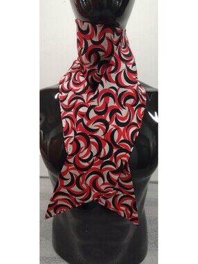 Vintage 1960s Gay Flamboyant Scarf Ray Strauss PSYCHEDELIC Red Black Long Pointy